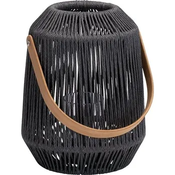 Lucerna Stern Lucerna Nele malá, Stern, kulatá průměr 30 x výška 39 cm, rám hliník anthracite, lanko rubin, teaková rukojeť