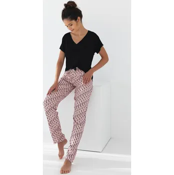Dámské pyžamo Černo-růžové dámské pyžamo Sensis Ambar kr/r S-XL Velikost: L