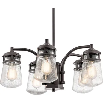 Venkovní osvětlení KICHLER Venkovní závěsné světlo Lyndon, 5 zdrojů bronz, čirá 5 x 75 W - Doprava zdarma