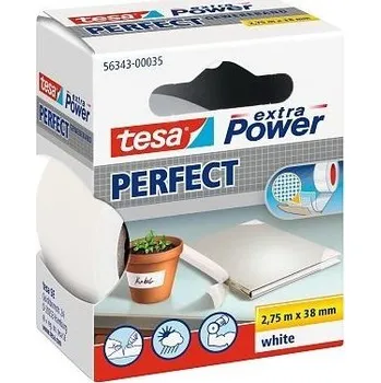 Lepicí páska tesa Opravná páska Extra Power Perfect, textilní, odolná, bílá, 2,75m x 38mm