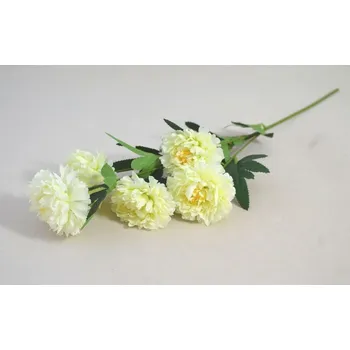 umělá květina Chryzantéma 5 květů, 59cm bílá