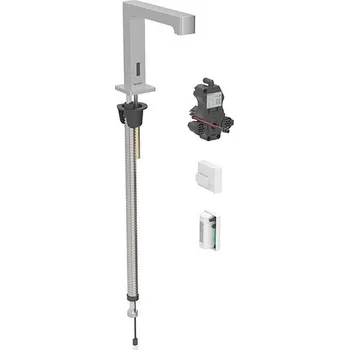 Geberit Brenta stojánková umyvadlová baterie, napájení z generátoru, pro funkčním box pod omítku, bez směšovače, nerezová ocel kartáčovaná easy-to-clean (116.195.SN.1)