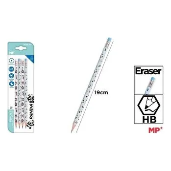 Set školních potřeb Ołówek z gumką HB 4szt Panda