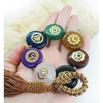 Přívěsek Čakrový velký přívěšek z přírodních broušených kamenů