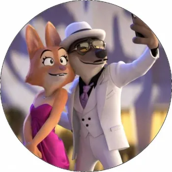 Jedlá dekorace na dort Jedlý papír Zlouni Vlk a Elen 19,5 cm