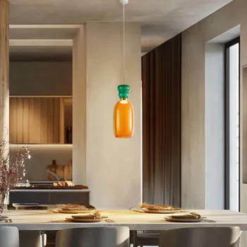 Lucande LED závěsná lampa Fay, oranžová/tmavě zelená, sklo, Ø 15 cm 10020444 1xLED 9W oranžová