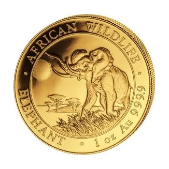 1/10 uncí zlatá mince Somálsko slon 2016