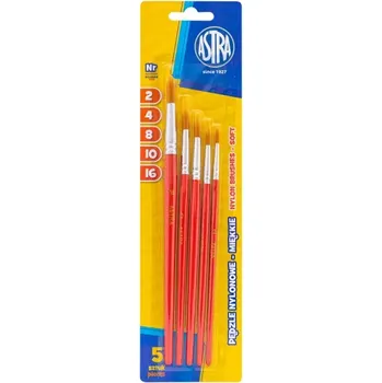 Umělecký štětec ASTRA Sada nylonových štětců, 5ks/vel. 2-4-8-10-16, 315023007