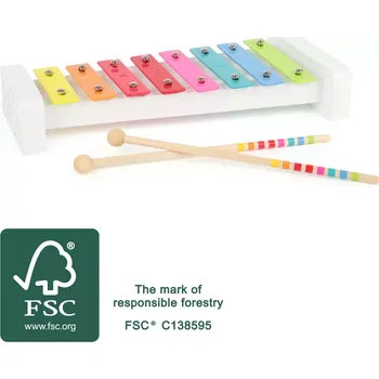 Hudební nástroj pro děti Legler Dřevěný xylofón bílý