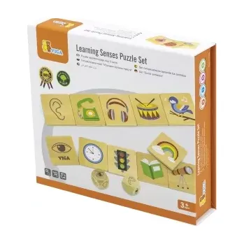 Dřevěná hračka VIGA vzdělávací hra dřevěné puzzle na učení smyslů