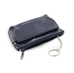 Modrá kožená klíčenka se zipovou a klopnovou kapsičkou mklíč_04