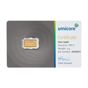 1 gramů zlatý slitek Umicore