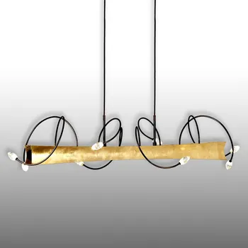 Menzel Donna - LED závěsné světlo pozlacená hnědočerná, zlatá 4 x 3,26 W LED + 8 x 1,5 W LED - Doprava zdarma