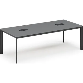 Kancelářská sestava Jednací stůl PRIMO INVITATION, 240x120 cm, grafit + 2x stolní zásuvka TYP II, černá