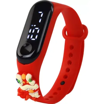 Hodinky Dětské hodinky s dotykovým displejem Drak Červené