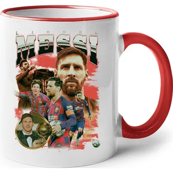 Keramický hrnek Lionel Messi - FC Barcelona, Barva Červená, Velikost 330 ml, Canvas Keramický hrnek s barevným uchem Bezvatriko.cz 2658