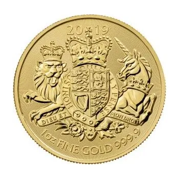 1 unce zlatá mince Královské zbraně Velké Británie 2019