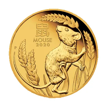 1 unce zlatá mince Austrálie Lunar III myš 2020 - leštěná deska