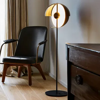 Lampička MARSET Theia P LED stojací lampa 116,4 cm černá - Ø základny 30 cm; přívodní kabel 200 cm černá, hnědá 1 x 10,85 W LED - Doprava zdarma