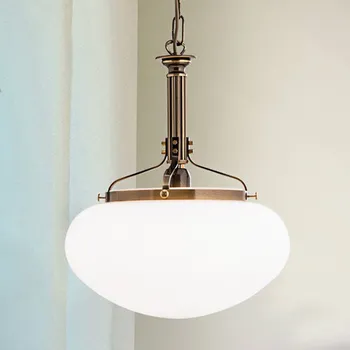 Orion Závěsné světlo Delia z patinované mosazi, 1 žár. starožitná mosaz, opálová bílá 1 x 60 W - Doprava zdarma