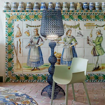 Lampička Kartell Kabuki - LED stojací lampa, světle modrá LED celkem 26 W - Doprava zdarma