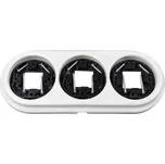 Elhard Nástěnný kulatý keramický trojrámeček, bílý