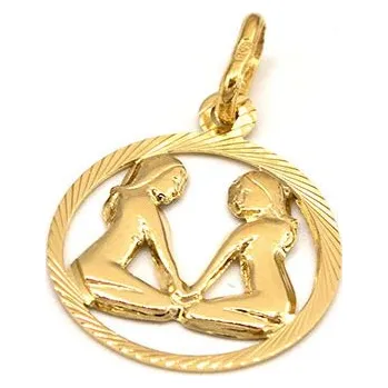 Přívěsek Zlatý přívěsek blíženci v kruhu 0,73g