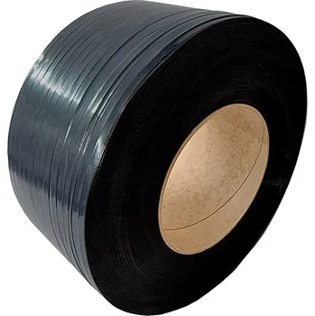 Stahovací páska PP vázací páska ČERNÁ 15 x 0,60 mm dutinka 200 návin 2100m (dutinka 200 mm)