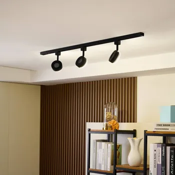 Bodové svítidlo Prios Jardani 1okruhový kolejový systém 3fl černý černá 3 x 11 W LED