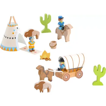 ostatní stavebnice Jeujura Dřevěné figurky ke stavebnicím Divoký západ 14 ks