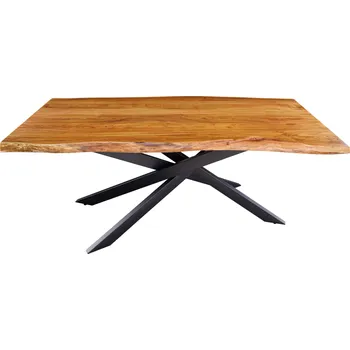 Jídelní stůl INVICTA INTERIOR Masivní dřevěný jídelní stůl MANOR 200 cm – akátové dřevo/kov, industriální styl
