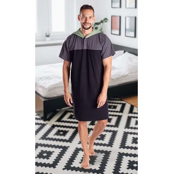 Dámská noční košile Pánská noční košile černo-zelená L -