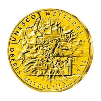 Sběratelství 1/2 unce zlatá mince - 100 Euro Oberes Mittelrheintal 2015 (G)