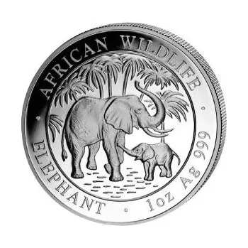 1 unce stříbrná mince Somálsko slon 2007