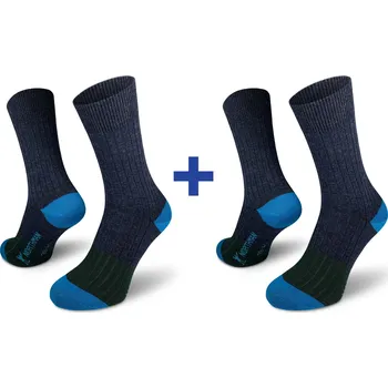 Pánské ponožky Northman Narvik Merino ponožky 2-pack Velikost: 42-44 Tmavě modré Společenské Merino Ponožky (Sada)