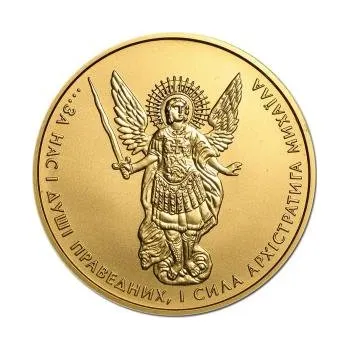 1/2 unce zlatá mince Ukrajina - archanděl Michael 2014