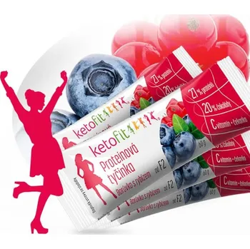Keto dieta KetoFit Proteinová tyčinka Borůvka a rybíz, 240 g (4x60g)