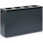 Alda Odpadkový koš na tříděný odpad, 4 x 60 l, lakovaný šedý