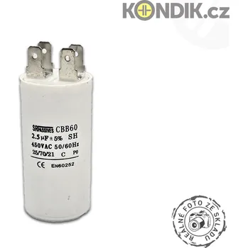 Kondenzátor Kondenzátor rozběhový 2,5uF 450V CBB60A