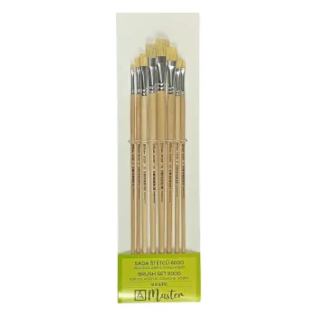 Umělecký štětec Sada štětinových štětců Master 6000 ploché (Sada štětinových štětců Master 6000 ploché)