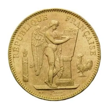 Sběratelství 50 franků zlatá mince Francie Genius - stehender Engel