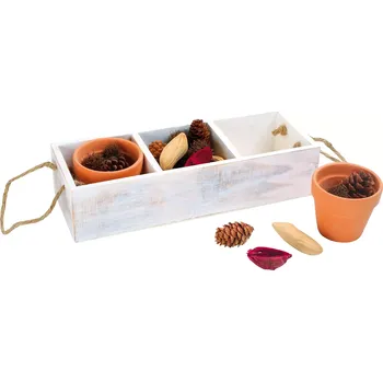 Dřevěná hračka small foot dekorační krabička s přírodninami