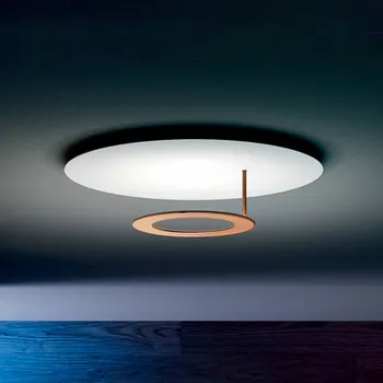 Lampička ICONE Vera nástěnné svítidlo 927 Triac Ø66cm bílá/mosaz - tloušťka kruhu 0,6 cm bílá, satinovaná mosaz 1 x 25,2 W LED - Doprava zdarma