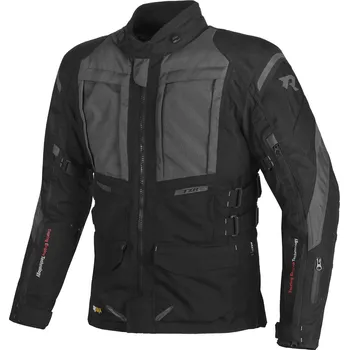 Moto bunda TXR Bunda na motorku Explorer černo-šedá 3XL (termo podšívka; vyjímatelná membrána do nepřiznivého počasí; vyjímatelné chrániče ramen a loktů; reflexní prvky; optimální cirkulace vzduchu; dokonalé přizpůsobení bundy postavě; možnost spojit s kalhoty pomoc