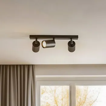 Lampička SIGMA Stropní bodové světlo Zoom, 3 žárovky, černé - Stínidlo na lampu – Ø 6 cm; baldachýn – šířka 5 cm, výška 2,5 cm černý - Doprava zdarma