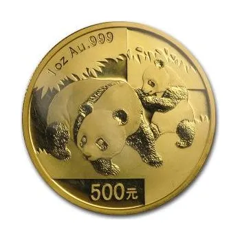 1/10 uncí zlatá mince China Panda 2008