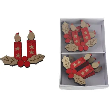 Vánoční dekorace Dekorace svíčka, 6 ks D6338-08