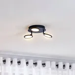 Lindby LED stropní svítidlo Manel, černá barva, železo, Ø 22 cm - Ø stříšky 20 cm; Ø stínítek 11 cm černá, bílá LED 14 W celkem - Doprava zdarma