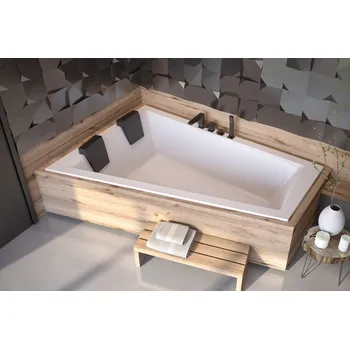 Vana Asymetrická vana INTIMA DUO SLIM - Bez nožiček, 170 × 125 cm, Pravé (VANINTID17SLIMP) HOPA