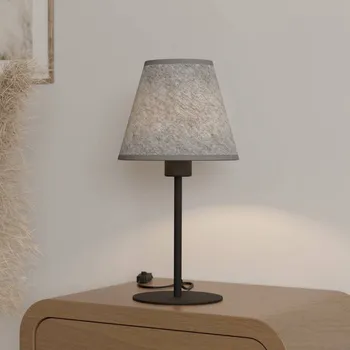 Lampička EGLO Stolní lampa Alsager s plstěným stínidlem šedá, černá 1 x 40 W - Doprava zdarma